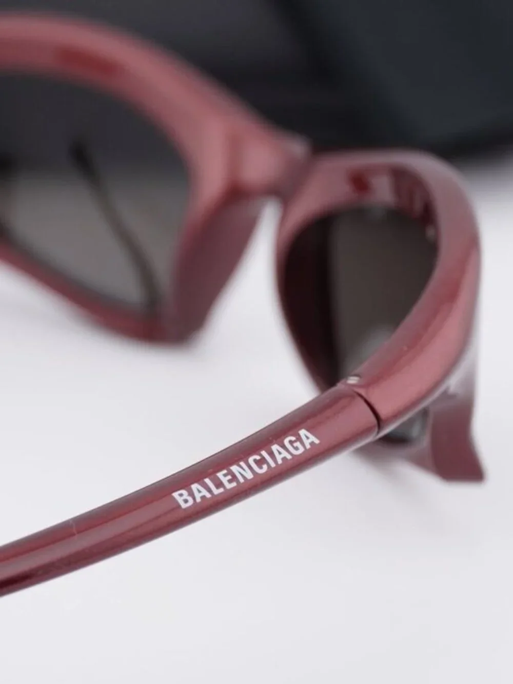 Balenciaga BB0229S 005 Unisex Oval Sunglasses - Bordeaux / Grey